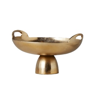 Cubo de hielo decorativo de metal dorado con forma de barco y asas, cubitera grande para mesa, enfriador de vino y cuenco para ponche - Product Image 1