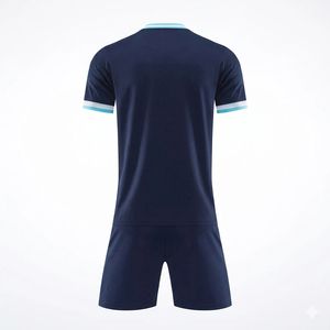 Ensemble d'uniformes de football personnalisés pour hommes, maillot à manches courtes col en V en mesh, séchage rapide, respirant, tenue d'équipe, kit sportif athlétique - Product Image 3