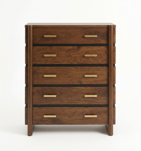 <b>5</b>-drawer Modern Eco-Friendly Chest Mango Wood Bed <b>Frame</b> Premium Quality Bedroom Furniture Factory Direct Wholesale - Product Image 1