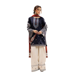 Ensemble de robe pakistanaise en tissu lawn pour femmes, trois pièces, imprimé et brodé - Product Image 5