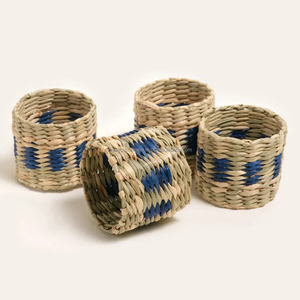 Servilleteros Vintage Seagrass para decoración del banquete de boda tejidos a mano ecológicos duraderos accesorios de mesa de restaurante suministrados - Product Image 3