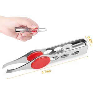 Pinzette per Sopracciglia in Acciaio Inox con Luce LED e Comodi Cuscinetti in Gomma - Product Image 3