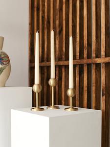 Ensemble de bougeoirs de luxe en métal doré et argenté, style nordique, sphères cannelées en laiton, pour centre de table de mariage et de fête - Product Image 3