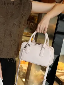 Bolso Boston de Cuero Vacuno Genuino para Mujer, Color Sólido, Diseño de Diseñador, Bolso de Hombro, Bandolera, Bolso Tote para Oficina - Product Image 5