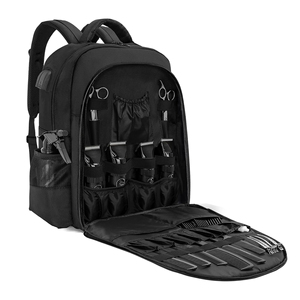 Mochila de Viaje para Barbería con Bandeja Desmontable, Divisores Ajustables, Gran Capacidad, Diseño que Ahorra Espacio, Minimalista, Rectangular, de Poliéster - Product Image 1