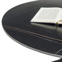 Table basse de salon de style italien moderne, ensemble de tables basses rondes noires