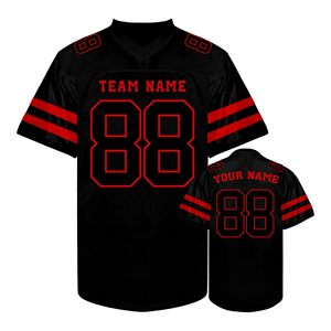 โรงงานผลิตเสื้ออเมริกันฟุตบอลประสิทธิภาพสูง ผ้าโพลีเอสเตอร์ตาข่าย ปักโลโก้ตามสั่ง แห้งเร็ว จำหน่ายจำนวนมาก - Product Image 4
