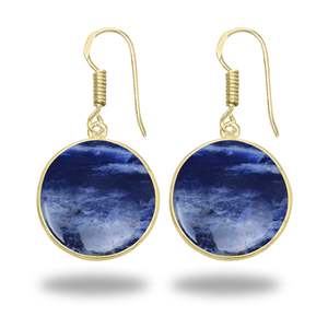 Boucles d'oreilles en Sodalite pour Femme, Bijoux Tendance en Pierre Précieuse, Cadeau pour Amie, Vente Chaude, Sodalite Bleue Naturelle, Vente en Gros Abordable - Product Image 1