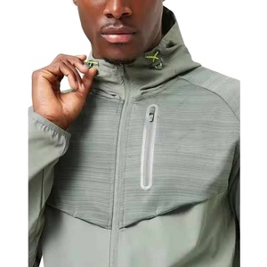 Men Lightweight Hooded Windproof Breathable Quick Dry Sport Jacket With Side Pockets Spring Autumn Outdoor Wear - Product Image 2