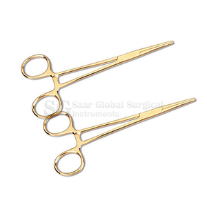 Pince hémostatique chirurgicale professionnelle dorée 14 cm en acier inoxydable, porte-aiguille, pince moustique antistatique réutilisable pour hôpital - Product Image 2