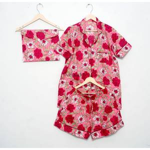 Conjunto de Pijama de Algodón para Mujer, Transpirable, de Secado Rápido, con Estampado Floral, Manga Corta, Ropa de Dormir, Especial para Uso en el Hogar, Verano - Product Image 5