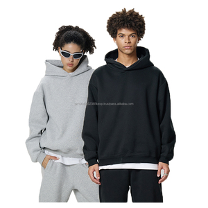 Sweat-shirts unisexes en molleton épais et carré, streetwear, logo imprimé personnalisé, coupe ample et carrée, sweat-shirts à capuche pour hommes - Product Image 2