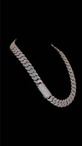 Luxury Silver <b>Rope</b> <b>Chain</b> Necklace With Round Brilliant Cut Diamond Micro Insert Unisex Everyday Wear - Product Image 1