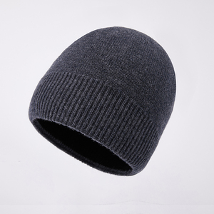 Bonnet unisexe en acrylique bleu marine, tricot côtelé, bonnet d'hiver décontracté, couleur unie pour adultes, circonférence de la tête 56-58 cm - Product Image 5