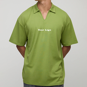 เสื้อยืดคอกว้างแขนสั้นผู้ชายรุ่นใหม่ ผ้าฝ้าย 100% ทรงหลวม แห้งเร็ว ผ้าถักเนื้อแน่น พิมพ์ลายแบบรีดร้อนตามสั่ง - Product Image 4