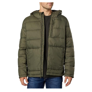 winter puffer jacket OEM Unisex custom polyester fabric puffer jacket wholesale winter zipper <b>padded</b> puffer jackets - Product Image 5
