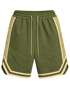 Pantalones Cortos de Baloncesto para Hombre en Verde Oliva y Caqui, Transpirables, de Secado Rápido, para Deportes, Gimnasio, Entrenamiento, Correr, Fabricante OEM Personalizado - Product Image 1
