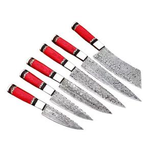 Handmade High Quality 6-Piece Damascus Steel Chef <b>Knives</b> Customized Handle <b>Sharp</b> Serrated Edge for Multi-Purpose Eco-Friendly - Product Image 2