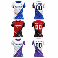 Maillot de football personnalisé pour femme, sublimation, impression d'équipe, séchage rapide, manches courtes, 100 % polyester, pour adultes, haute qualité