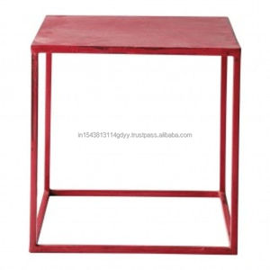 Moderne Simple Fer Carré Enduit De Poudre Rouge Table D'appoint Table Basse Canapé Table D'appoint pour Salon Maison - Product Image 4