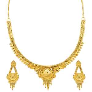 Wholesale Brass 14K 18K 24K Dye Gold Plated Forming Necklaces Fashion Jewelry <b>Bridal</b> Short Necklaces Set Traditional Jewelry Set - Product Image 3