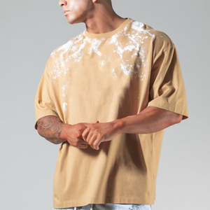 Camiseta de Manga Corta para Hombre, Cuello Redondo, Color Sólido, Talla Grande, Estilo Casual, 100% Algodón Jersey, Corte Ajustado, Logotipo Personalizado, Ropa Urbana, Cálida para Invierno - Product Image 1