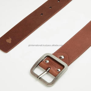 เข็มขัดลำลองหนังพรีเมี่ยมสำหรับทุกเพศทำจากหนังแท้สีน้ำตาลอินเดียเข็มขัดหนังแท้100% ออกแบบได้ตามต้องการและอุปกรณ์เสริม - Product Image 1