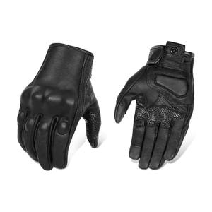 Gants de moto Samroz Sports, cuir véritable de haute qualité, doublure en nylon, longueur au poignet, respirants, écologiques - Product Image 1