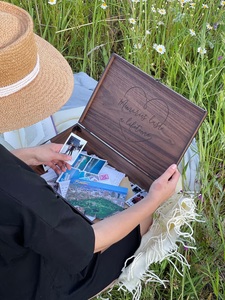 Personalized <b>Memory</b> Wooden Keepsake Box Eco-Friendly Durable Modern Date Night <b>Gift</b> for Him Her Boyfriend Girlfriend Couples - Product Image 4