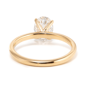 Bague de fiançailles solitaire en or rose 14 carats avec diamant de laboratoire ovale de 1,5 ct, certifiée IGI, à 4 griffes, vente en gros - Product Image 5