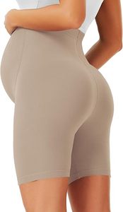 Legging de yoga et de sport taille haute pour femme, sans couture, à compression fitness, avec taille élastique et effet froncé aux fesses, pour la maternité et la grossesse, style short cycliste - Product Image 3