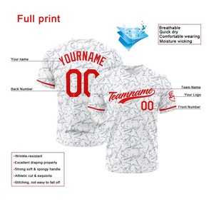 Impression par transfert thermique, design personnalisé sur toute la surface, maillot de baseball élégant, nouveau design, maillot de baseball de haute qualité, best-seller - Product Image 5