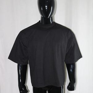 T-shirt en coton noir uni pour homme, manches courtes, col rond, coupe classique, jersey décontracté, couleur unie, FINER THREADS - Product Image 3