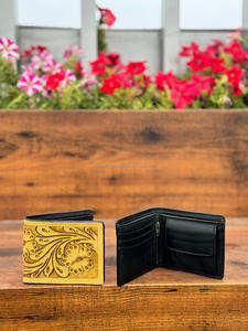 Nouveau portefeuille pour homme en cuir véritable, motif western, fait main, longue fermeture éclair, vente chaude, élégant, porte-cartes en cuir véritable pour homme - Product Image 5