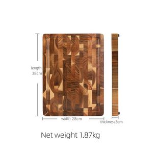 Grande planche à découper réversible multifonctionnelle en bois d'acacia épais, lavable au lave-vaisselle, écologique - Product Image 4