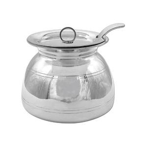 Contenedor Tradicional de Latón para Almacenar Aceite Ghee con Tapa, Hecho a Mano, Proveedor de Contenedores de Latón para Aceite Ghee de la India - Product Image 3