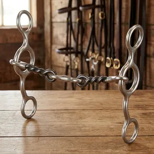 Mors de dressage pour cheval à longue tige en fil torsadé acier inoxydable/cuivre, mors de dressage western Suleman 1125 fabriqué en usine - Product Image 6