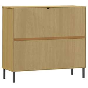 Zapatero de madera de pino macizo y metal de color marrón medio - Product Image 6