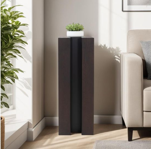 Console moderne de luxe en teck pour entrée, couloir ou salon d'appartement étroit, couleur brun foncé - Product Image 1
