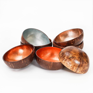 Nouvel ensemble de bols en coque de noix de coco naturelle du Vietnam, écologiques et sculptés à la main, pour salade et céréales, avec cuillère - Product Image 4