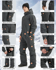 Professional Hooded Winter Ski Suit Waterproof Windproof Breathable Thermal Snowboard Cold Weather Outdoor Sports <b>for</b> - Product Image 6