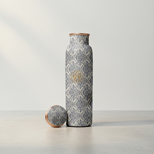 Bouteille d'eau en cuivre pur faite à la main de 750 ml |   Impression émaillée écologique et antirouille, gourde durable et étanche pour le voyage (vente en gros) - Product Image 6
