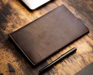 Funda de Cuaderno de Cuero Genuino Minimalista de Lujo, Recargable, Porta Diario, Planificador Diario, Protección NBC-0012 - Product Image 3
