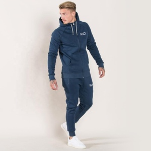 Navy Blue Plus Size <b>Mens</b> Autumn Casual Streetwear <b>Thermal</b> Breathable Quick Dry Printed Fleece Tracksuit Set Zipper Hoodie - Product Image 3