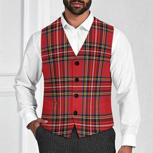 Mens Tartan <b>Vest</b> Premium Quality <b>Wool</b> Blend Check Waistcoat For Weddings Parties And Formal Occasions - Product Image 1