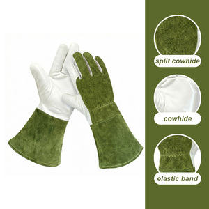 High Strength Flexible Insulation <b>Long</b> Sleeve Cow Split Goatskin Leather Fine Tig Mig Welding <b>Gloves</b> - Product Image 2