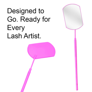 Square Shape Stainless Steel Eyelash Mirror for Lashes Wholesale Price Neon <b>Pink</b> Lash Mirror Application OEM Manufacture - Product Image 6