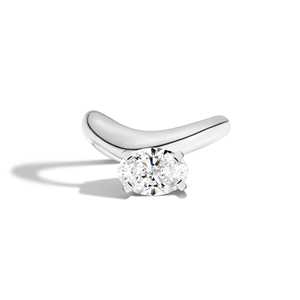 Anillos de Compromiso Personalizados con Diamantes Cultivados en Laboratorio, Corte Ovalado, Oro Sólido de 14K/18K, 1.5 Quilates, Engaste de Garras, Banda Ancha Curva de 5mm, Anillos de Novia Ondulados - Product Image 3