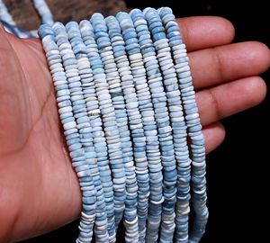 Natural Blue <b>Opal</b> Heishi Tyre Shape Beads 6-7mm Blue <b>Opal</b> Smooth Wheel Beads Wholesale Bulk Gemstone Bead Strand 16 Inch Strand - Product Image 4