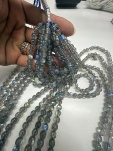Perles rondes en labradorite naturelle arc-en-ciel de haute qualité, 7 mm, pour la fabrication de bracelets et de colliers - Product Image 5